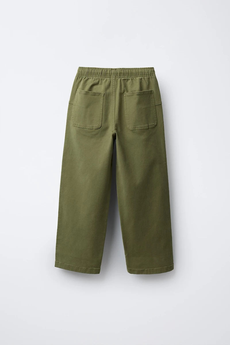 STRAIGHT LEG PANTS WITH LABEL