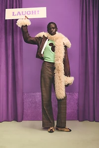 CHECKED FLARE FIT TROUSERS HARRY LAMBERT FOR ZARA X DISNEY