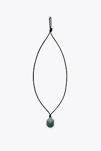 LEATHER CORD STONE NECKLACE