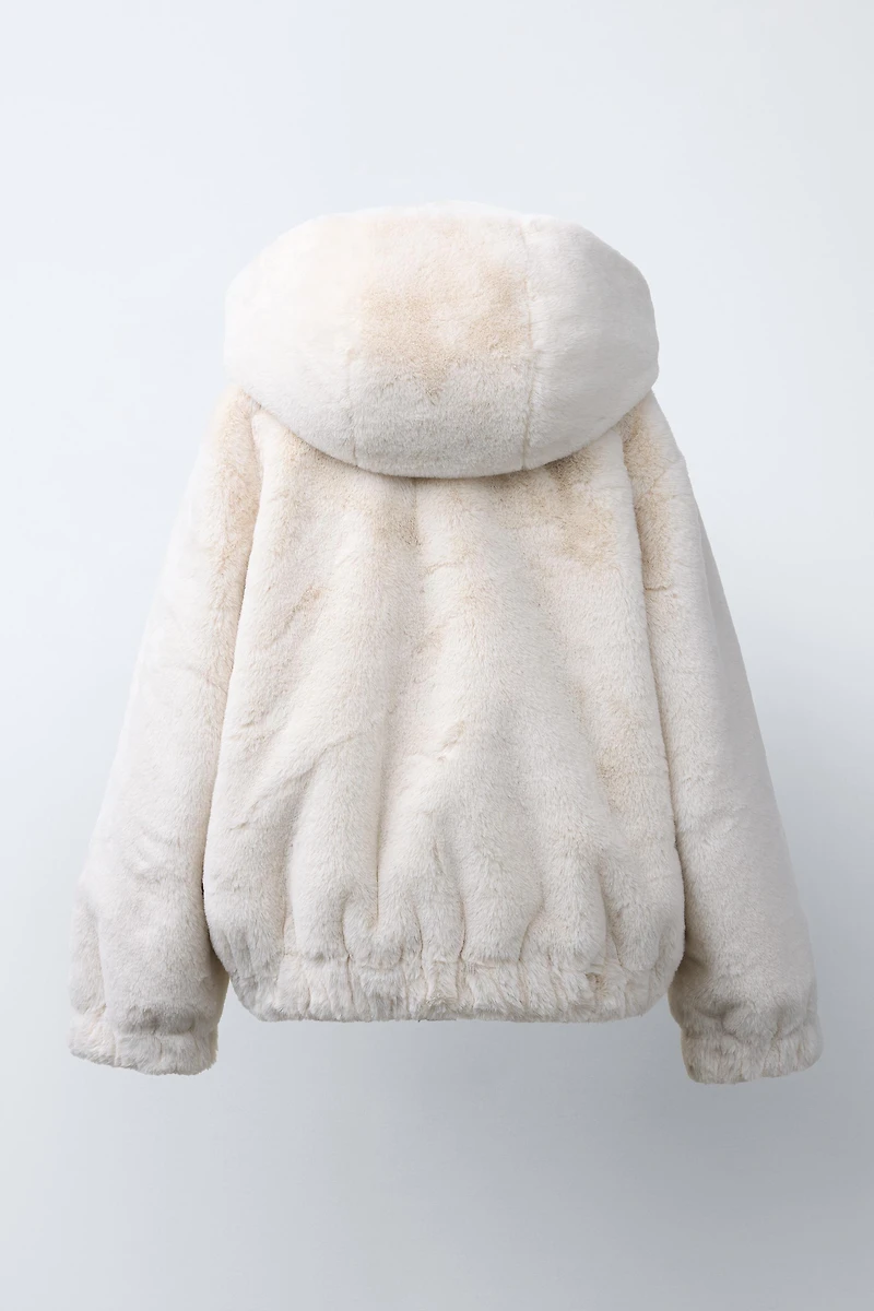 FAUX FUR HOODED JACKET