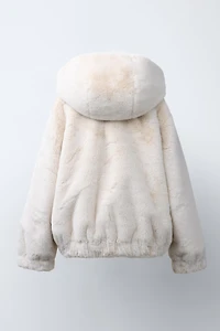 FAUX FUR HOODED JACKET