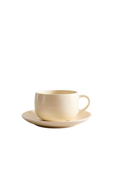 PLAIN STONEWARE TEACUP