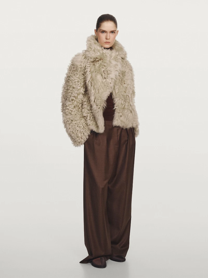 Short lambskin coat - STUDIO