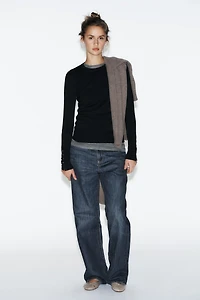 BASIC PLAIN KNIT SWEATER