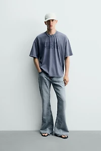 WASHED PRINTED T-SHIRT WITH STUDS
