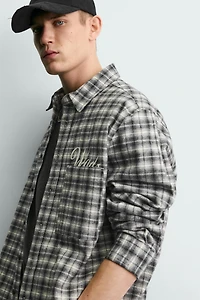 CHEMISE À CARREAUX EN FLANELLE BRODÉE