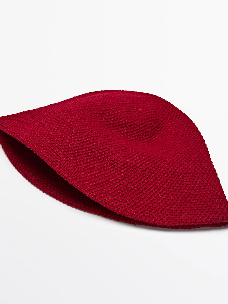 Wool blend knit beanie