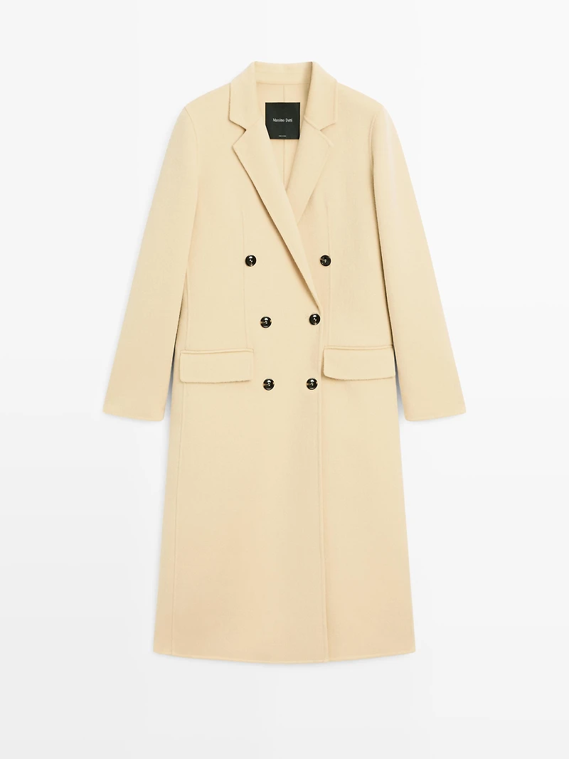 Long wool blend surplice coat