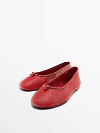 Ballerines en cuir avec nœud