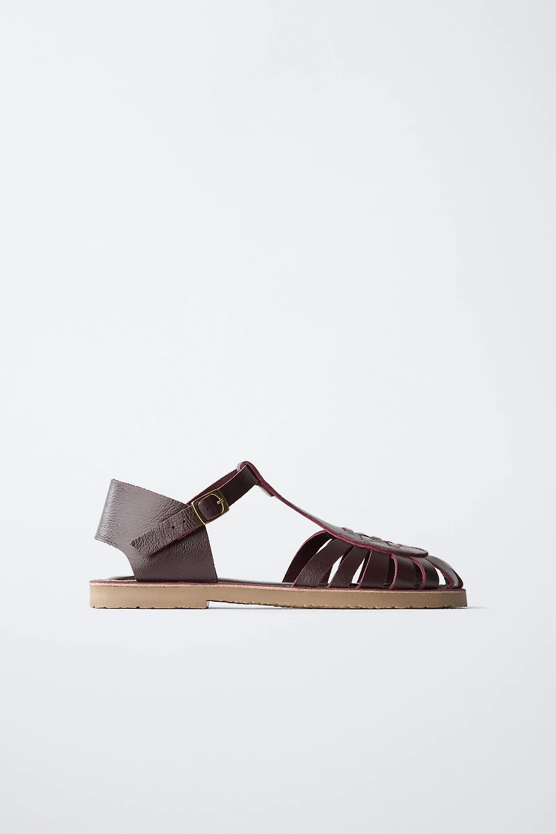SANDALES STYLE PLAGE EN CUIR