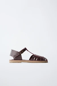 SANDALES STYLE PLAGE EN CUIR