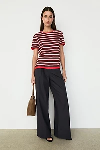 100% cotton short sleeve striped T-shirt