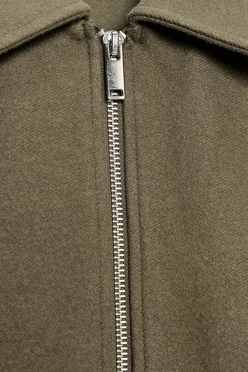 BLOUSON BOMBER DOUX À FERMETURE ÉCLAIR