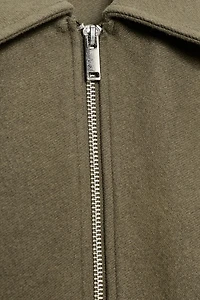 BLOUSON BOMBER DOUX À FERMETURE ÉCLAIR