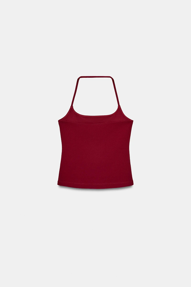 STRETCH KNIT HALTER TOP