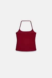 STRETCH KNIT HALTER TOP