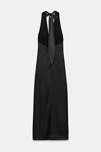ROBE LONGUE SATINÉE HALTER