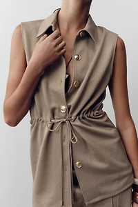 TWILL BUTTON VEST