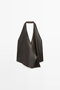 Nappa leather wrap top