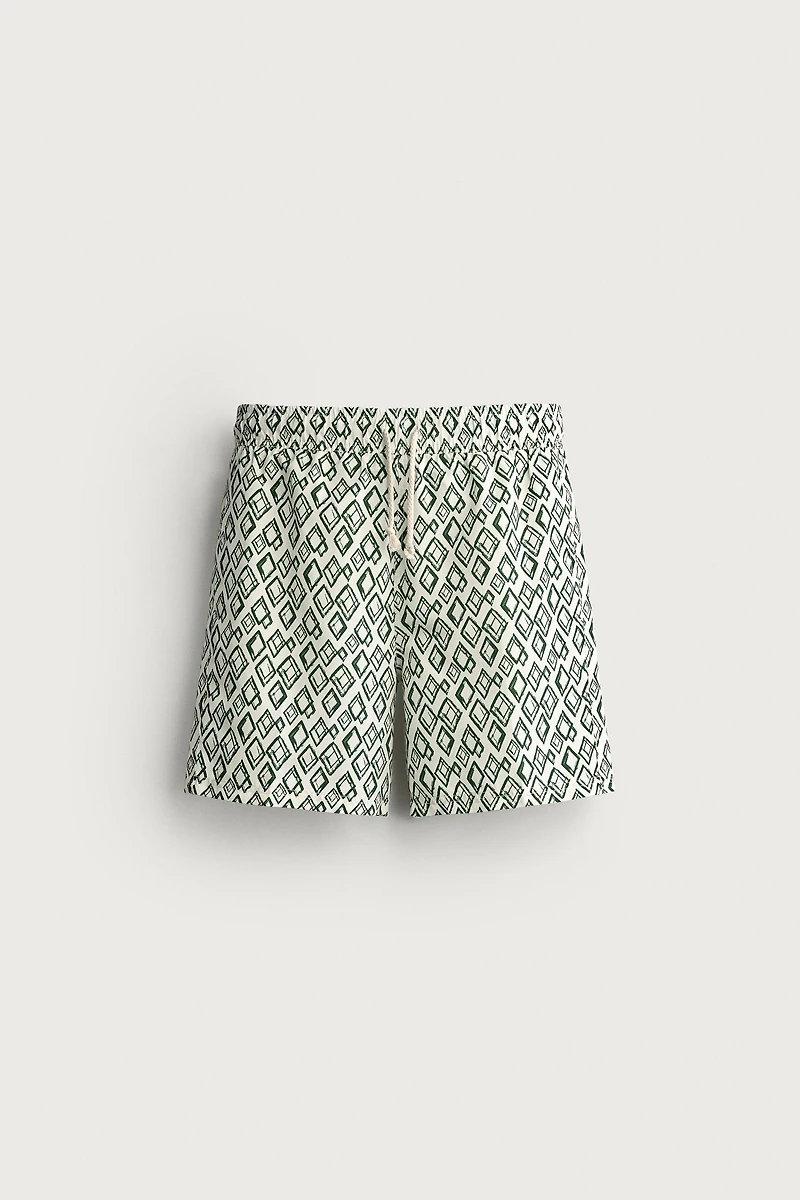GEOMETRIC PRINT LONG SWIMSUIT