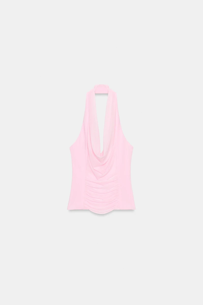 TOP HALTER BIMATIÈRE TULLE