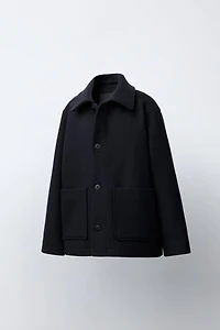 VESTE COURTE EN DRAP DE LAINE