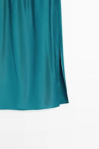 Satin midi skirt with pockets