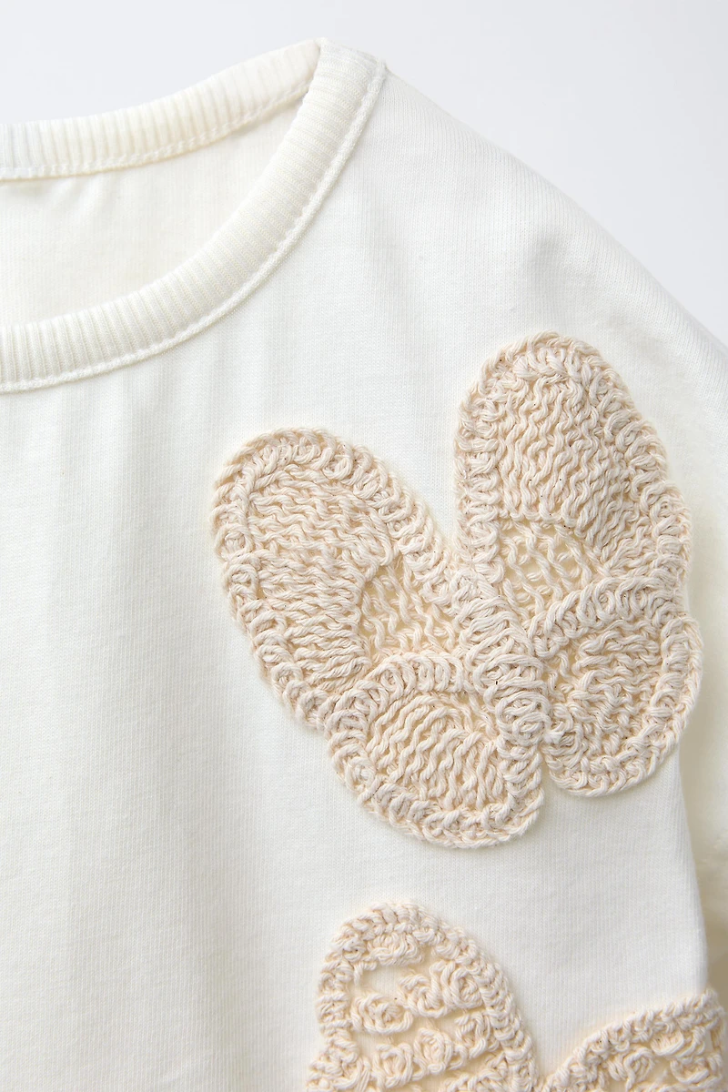 CROCHET FLORAL T-SHIRT