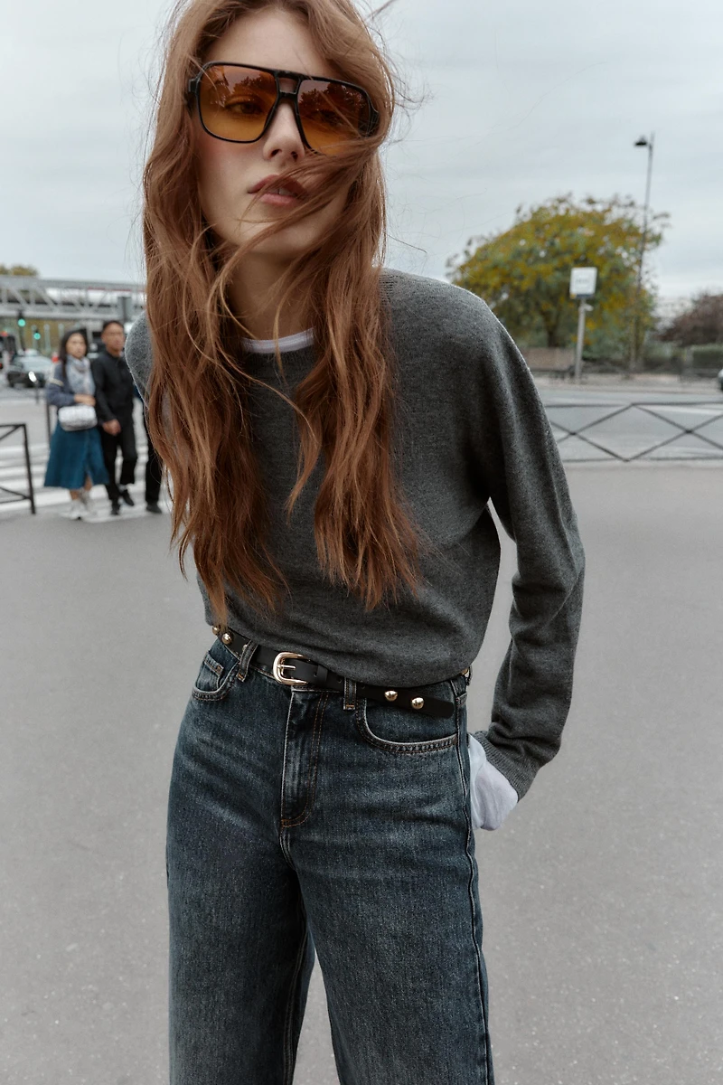 JEAN Z1975 DROIT FUSELÉ TAILLE HAUTE AVEC CEINTURE