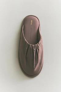 PLEATED COTTON SLIPPERS