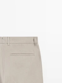 100% linen tapered fit trousers