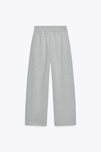 METALLIC THREAD FLEECE PANTS