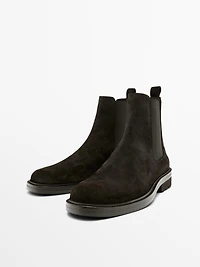 Split leather ankle boots with track sole - LIMITED