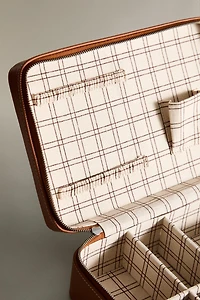 GRANDE TROUSSE DE TOILETTE EN CUIR À COMPARTIMENTS