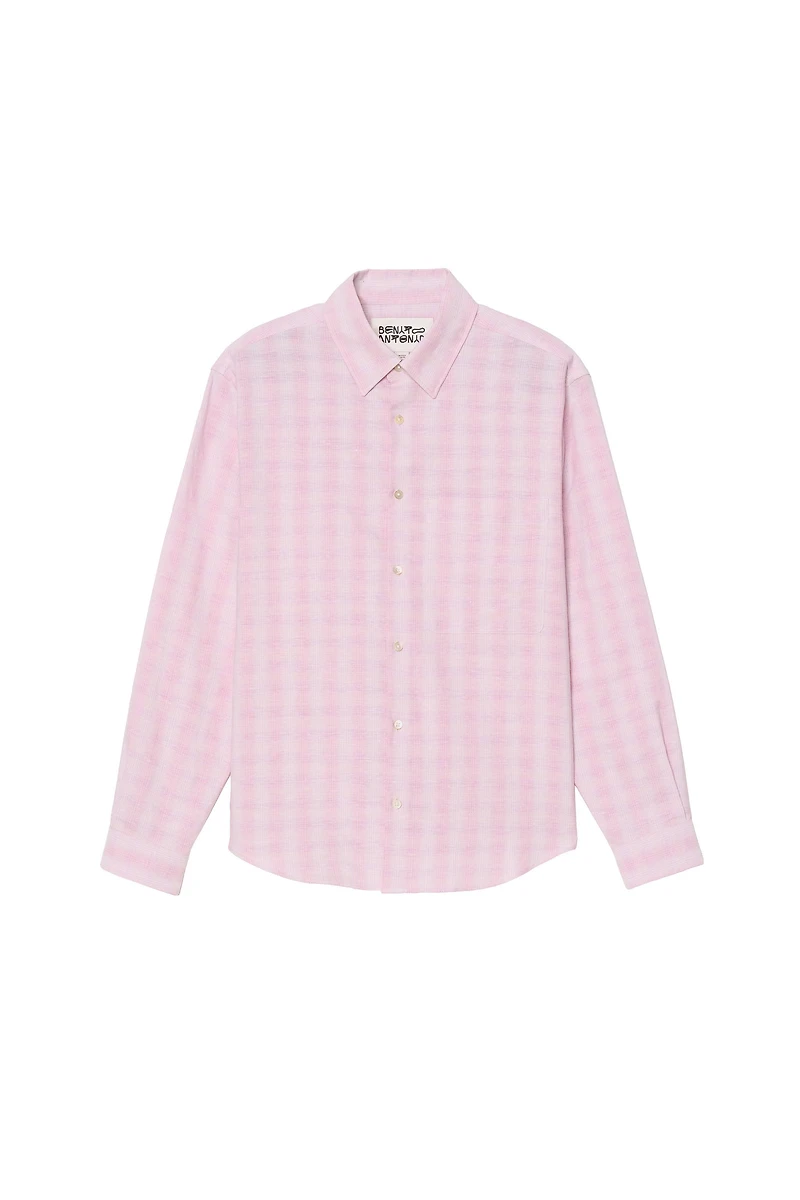 COTTON - LINEN PLAID SHIRT