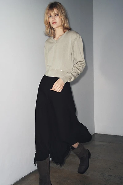BUTTON KNIT DETACHABLE SWEATER