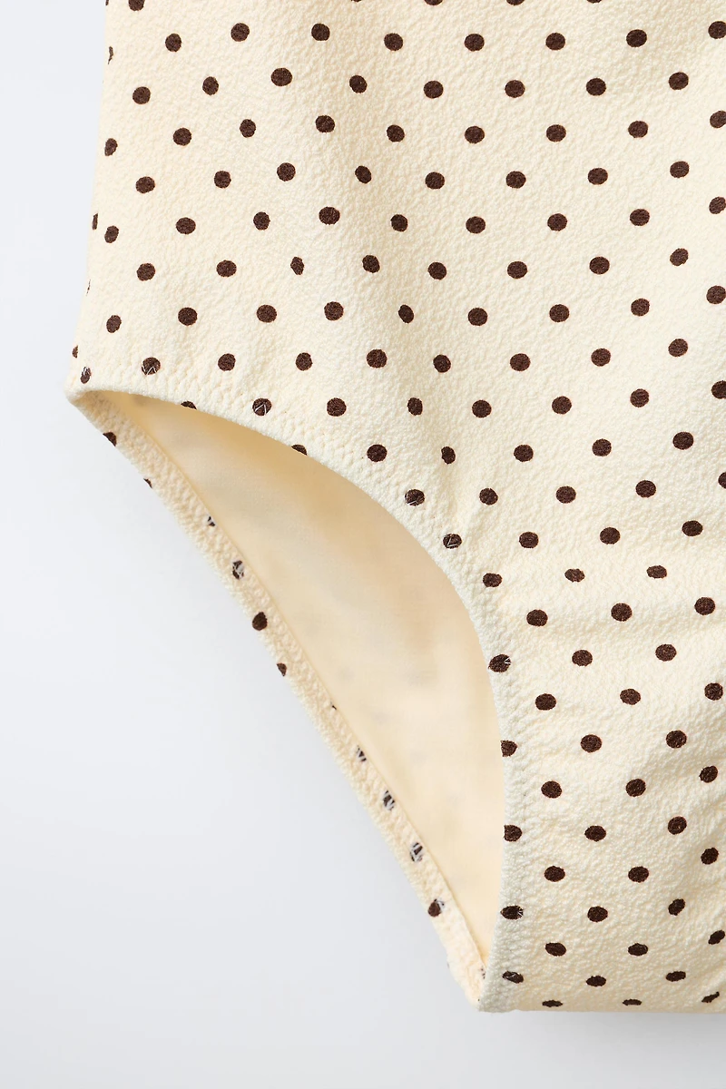 6-14 ANS/ MAILLOT DE BAIN HALTER À POIS