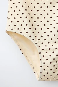 6-14 ANS/ MAILLOT DE BAIN HALTER À POIS