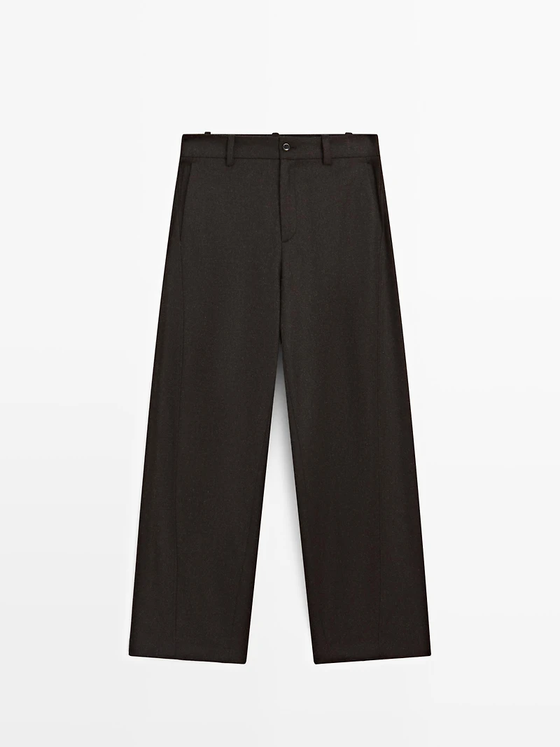Pantalon en flanelle de laine mélangée