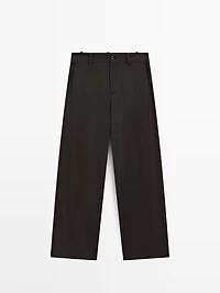 Pantalon en flanelle de laine mélangée