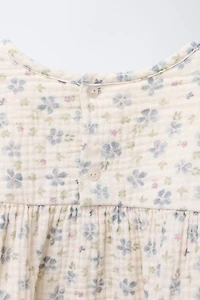 COTTON GAUZE FLORAL PRINT SHIRT