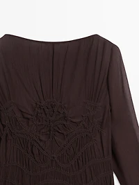 Flowing midi dress with gathered detail