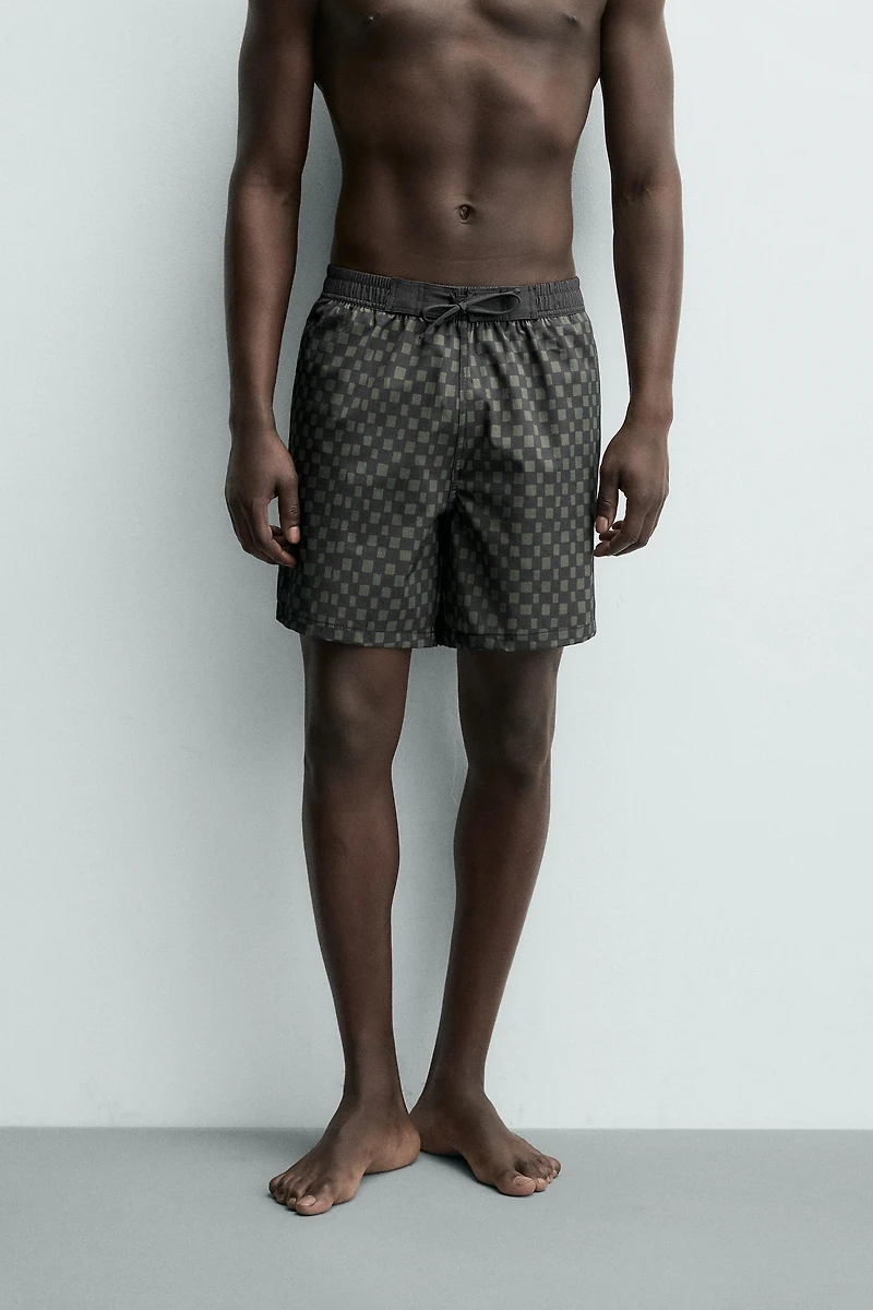 MAILLOT DE BAIN LONG À CARREAUX