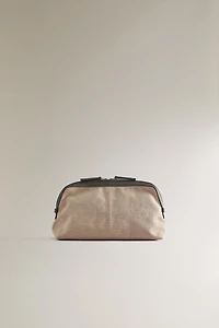 CANVAS LEATHER TOILETRY BAG