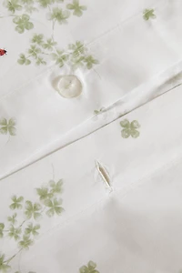 HOUSSE DE COUETTE COTON TRÈFLES ET COCCINELLES