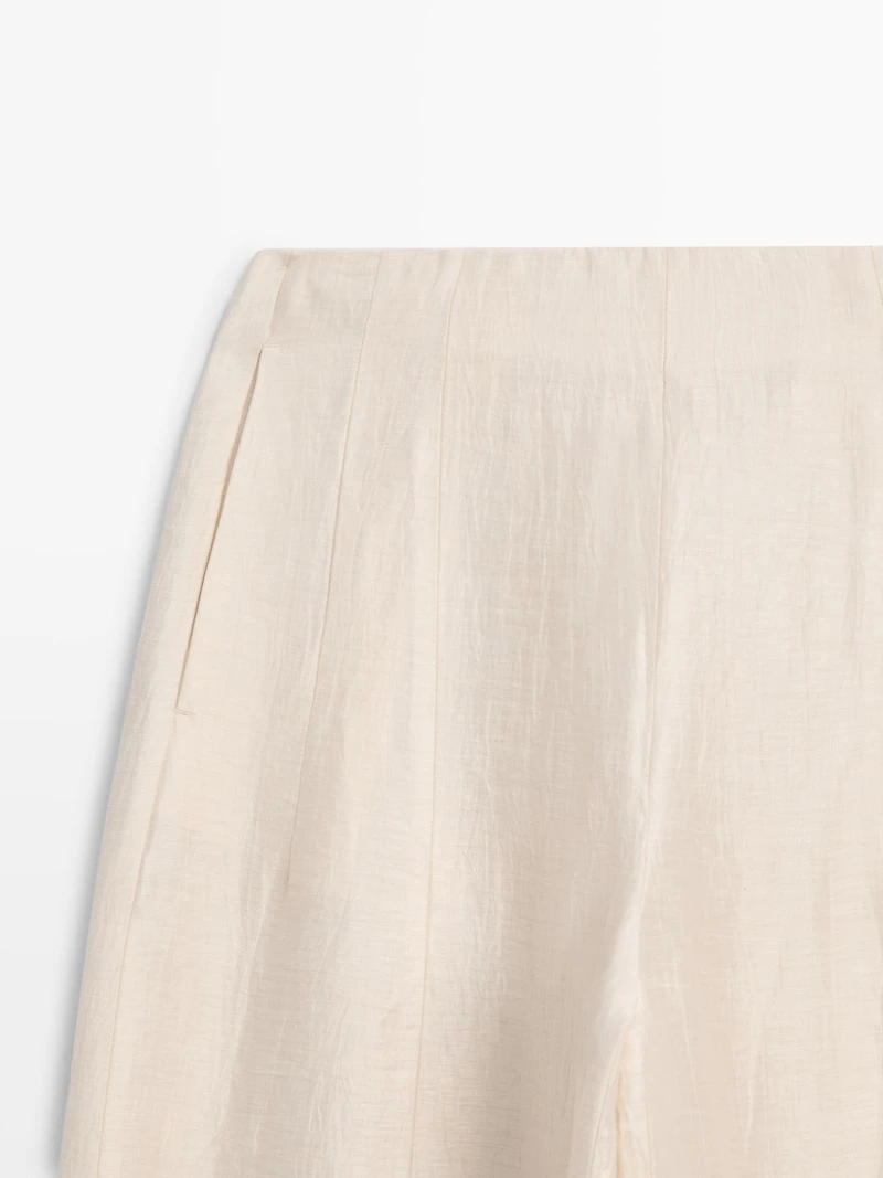 Linen blend sarouel trousers