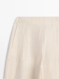Linen blend sarouel trousers