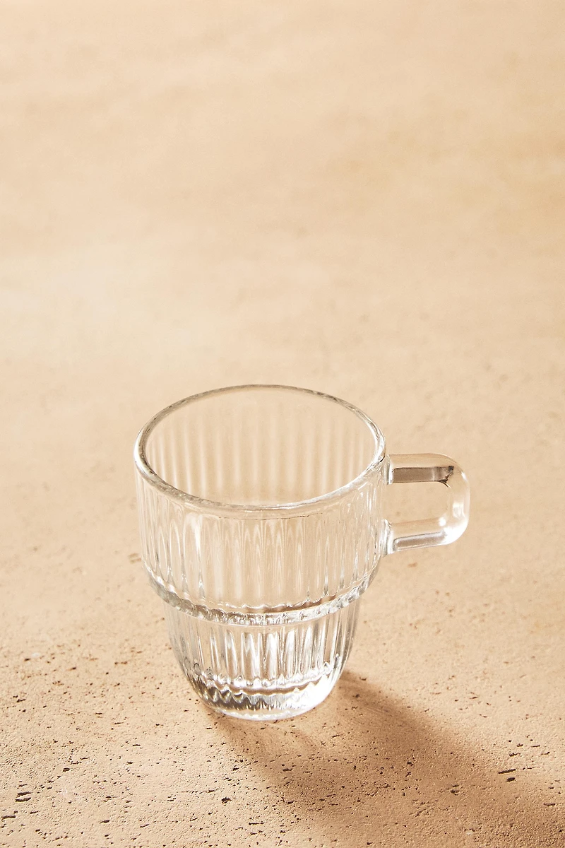 GLASS ESPRESSO CUP WITH A RAISED DESIGN
