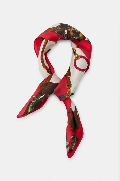 FOULARD EN SOIE 100 % À IMPRIMÉ TECKEL