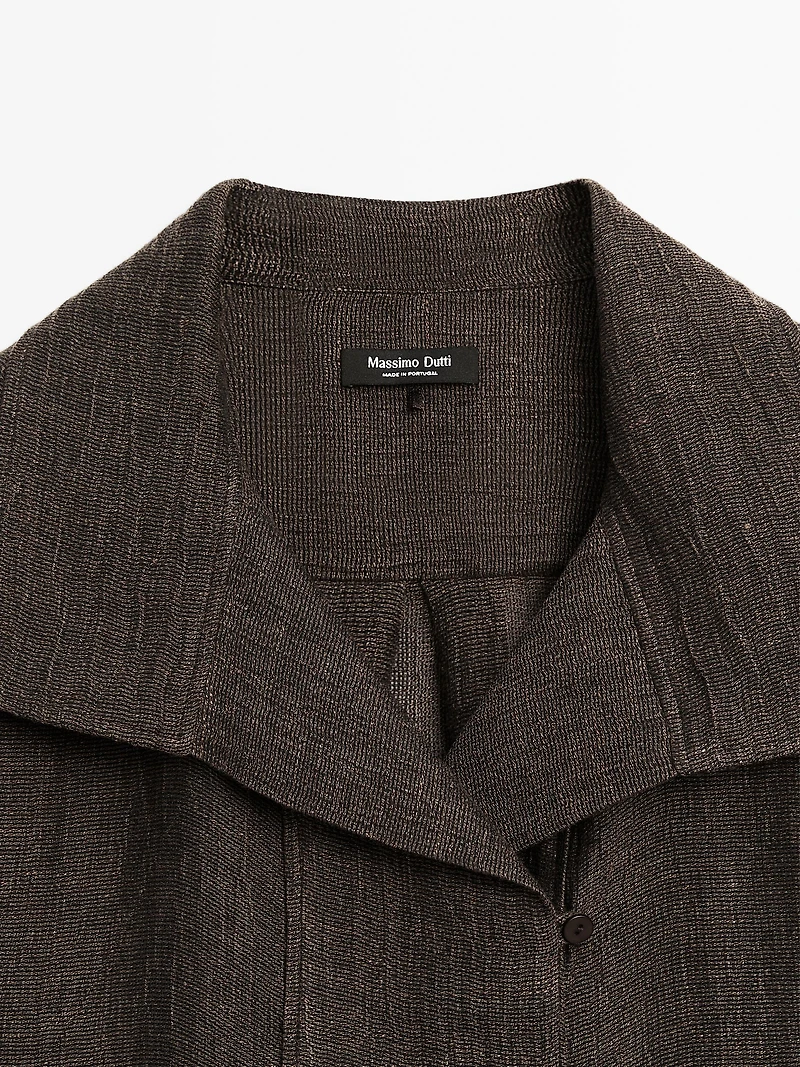 Blouse avec plastron 100 % lin